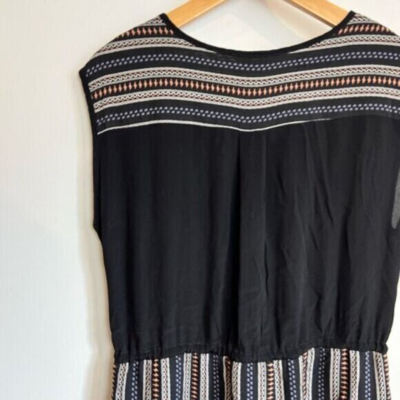 Melissa Nepton Women’s Medium Black Roxy Hi Low Short Dress Tie Short Sleeve - Picture 12 of 16